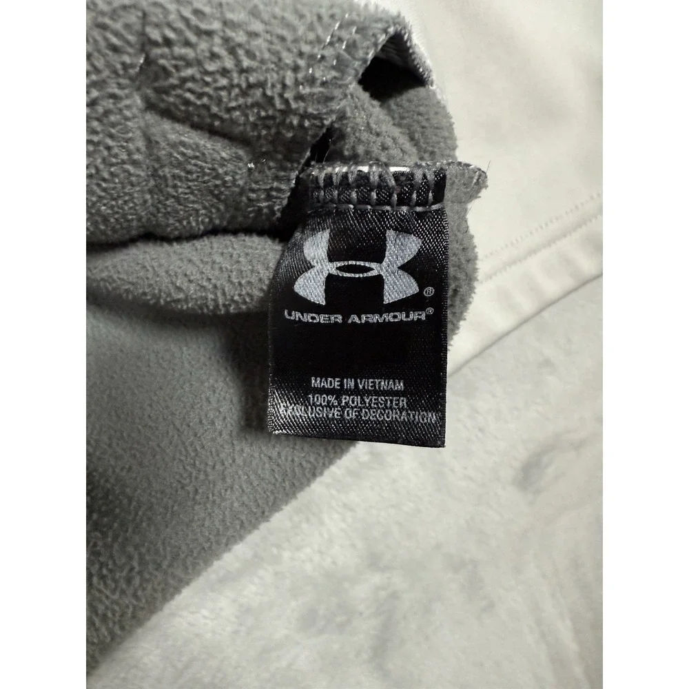 Under Armour Sweater Mens XL Grey 1/4 Zip Fleece Lined Pullover Logo‎
